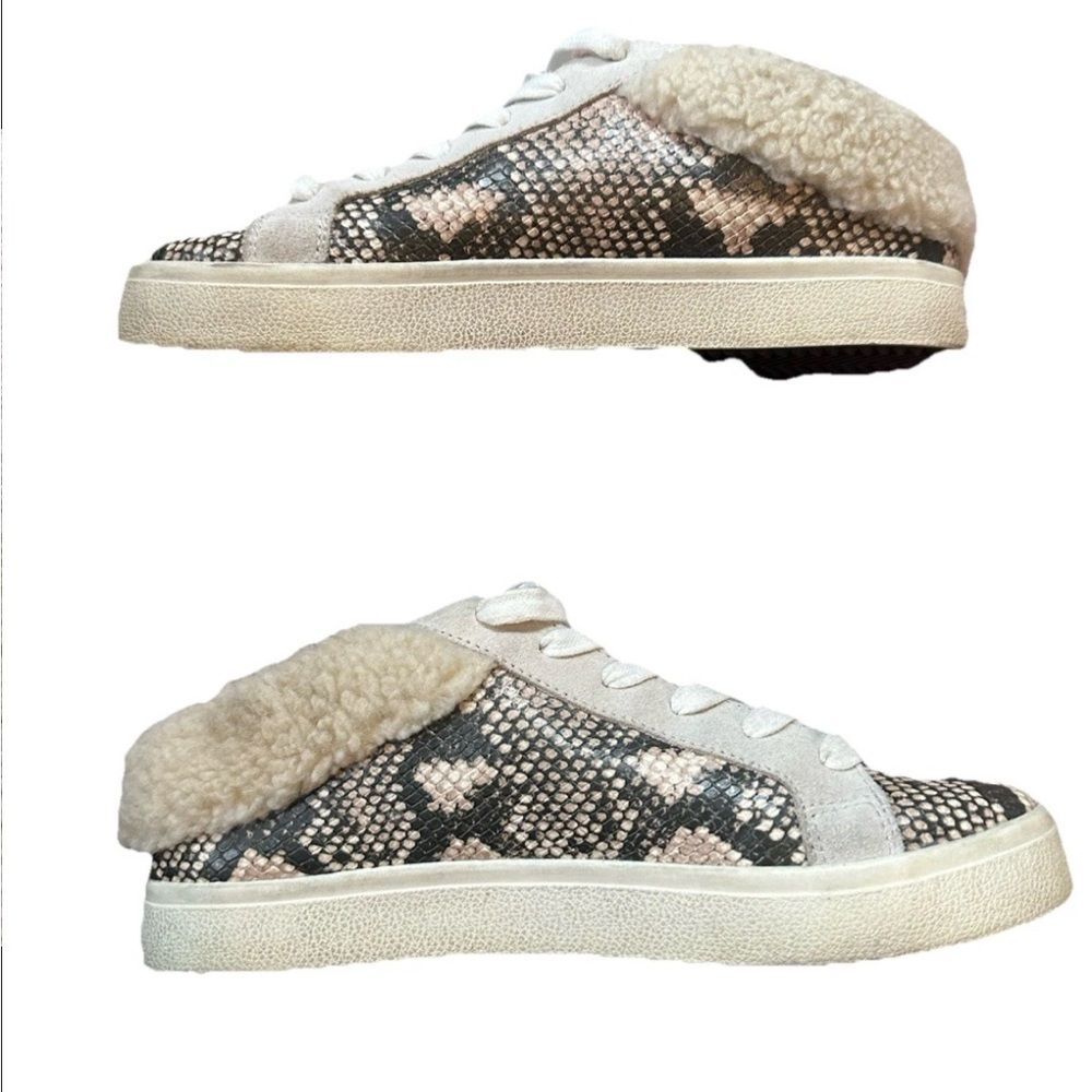 Steve Madden Polaris Reptile Print Beige Fur Line… - image 4